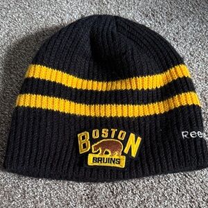 Reebok Black and Yellow Striped Beanie Boston Bruins
